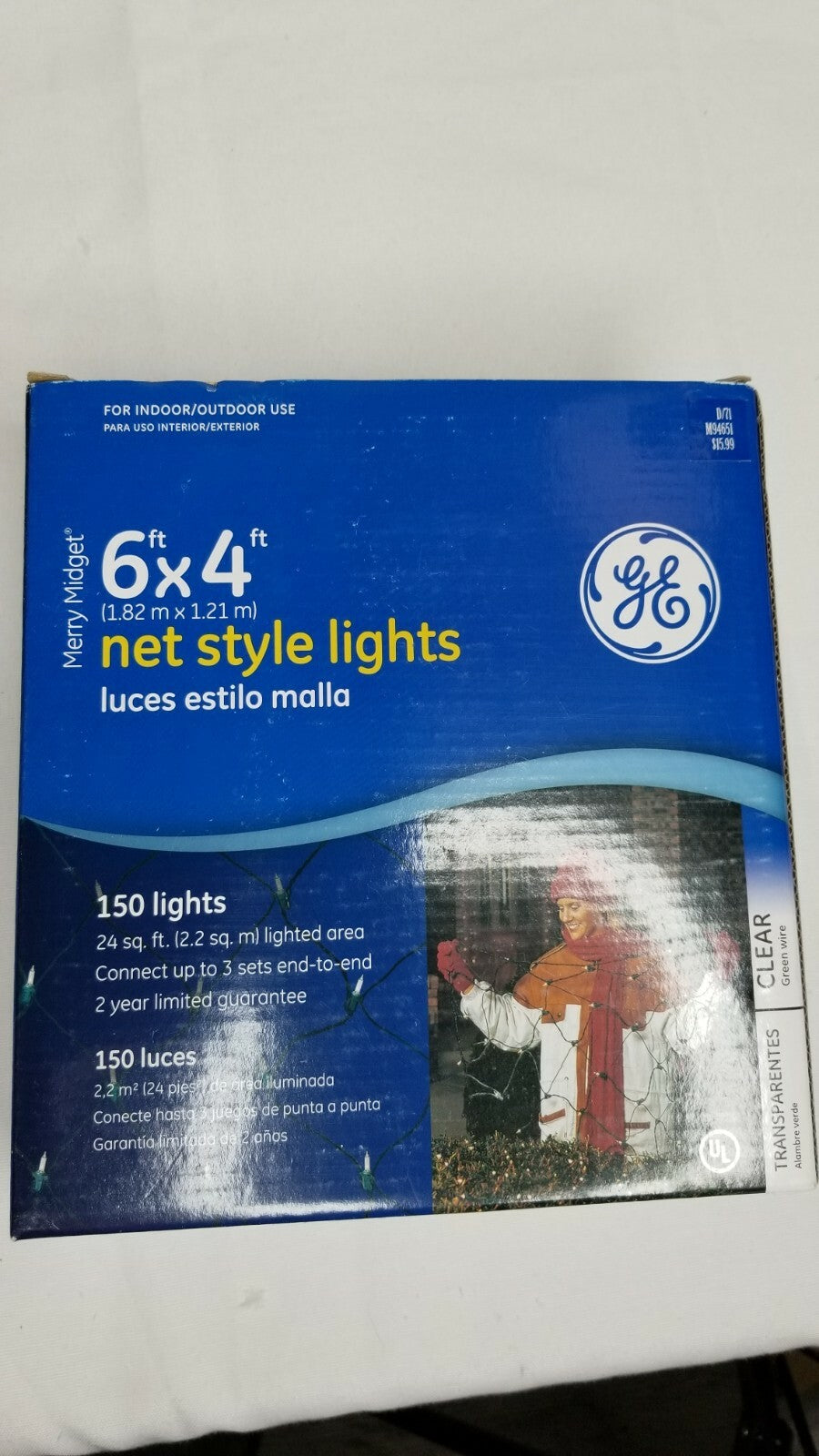 GE 150 Clear Lights 6' x 4' Net Style Holiday Christmas Decor GE - KOEEK