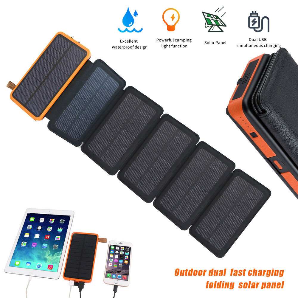 ny Solar Power Bank Folding Solar Panel bærbar lader 26000mAh eksternt batteri