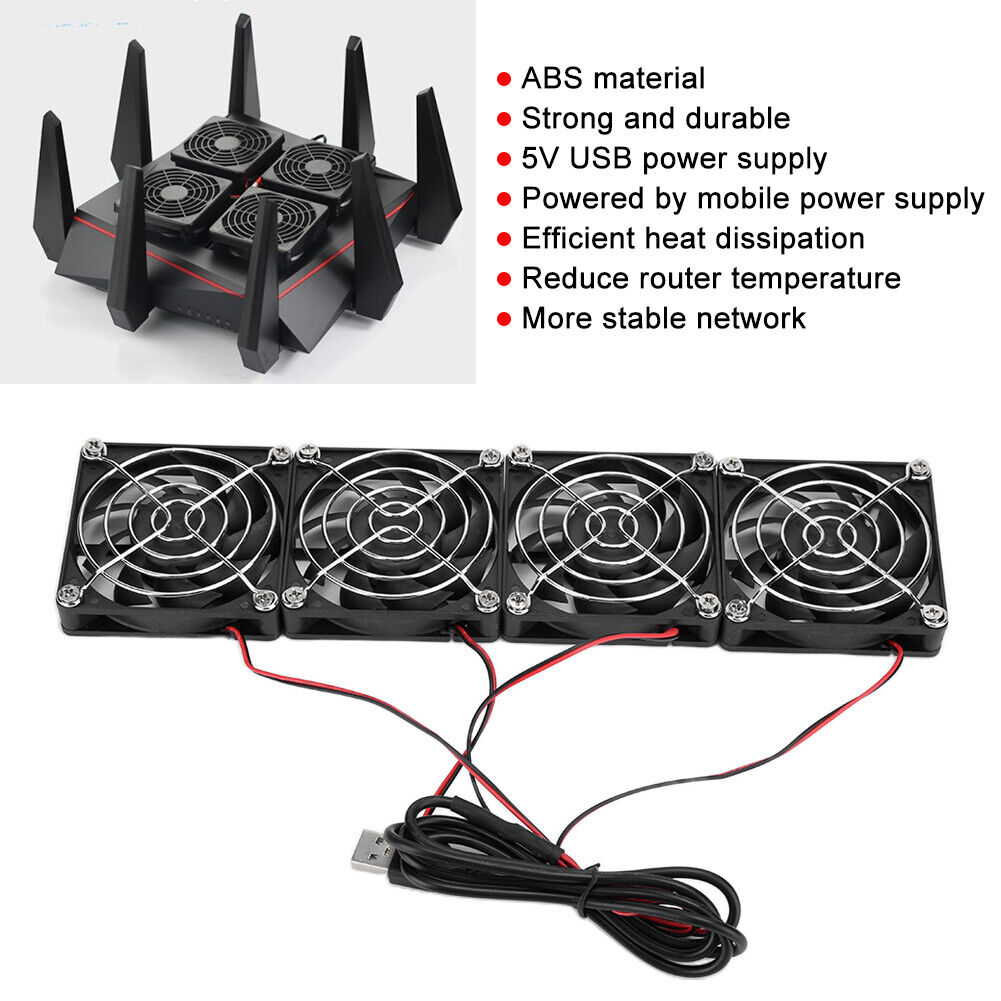 new 5V Router Cooling Fans Router Cooling Fans Computer Supplies With 4 Removable koeek - KOEEK