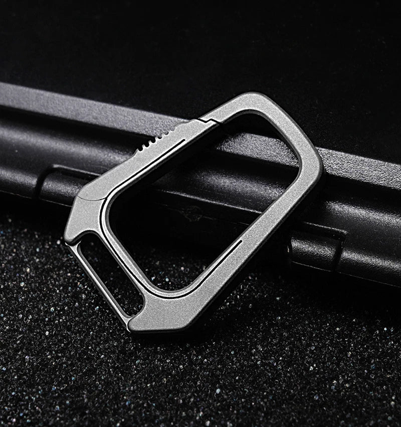 Mini EDC Titanium Alloy Creative Keychain Carabiner Portable Hang Buckle Tool 07FC0E-D4 - KOEEK