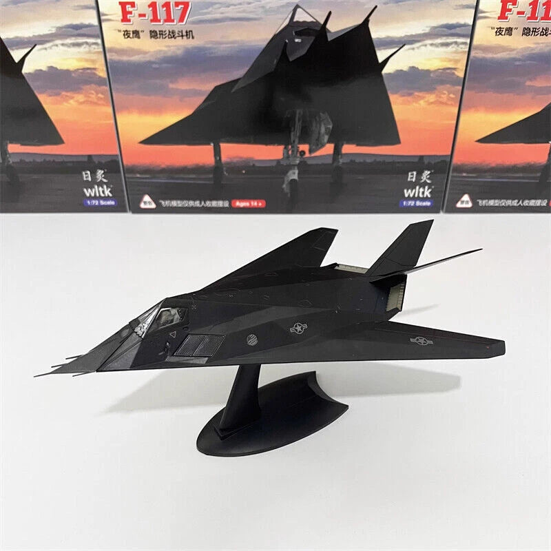1/72 F117 Nighthawk Stealth Attack Aircraft Fighter Diecast Model Toy IN Box 07FC0E-D4 - KOEEK