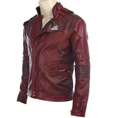 Guardians of the Galaxy 2 Star Lord Peter Quill Red PU Jacket Cosplay Costume 07FC0E-D4 - KOEEK