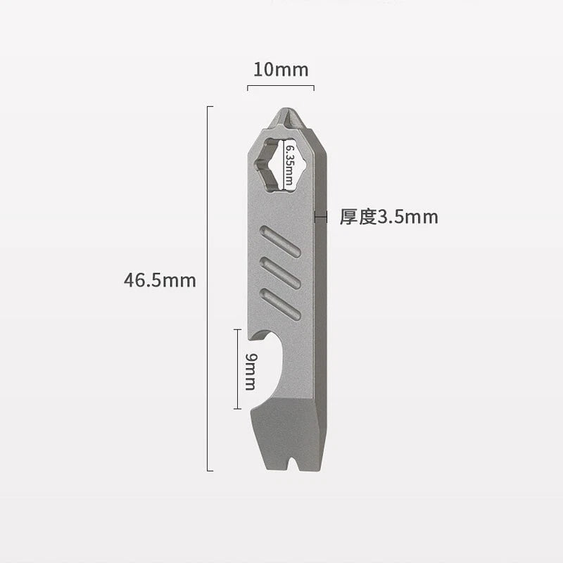Outdoor Mini Titanium Keychain Multi Tools Pry Bar Crowbar Opener Pocket EDC 07FC0E-D4 - KOEEK