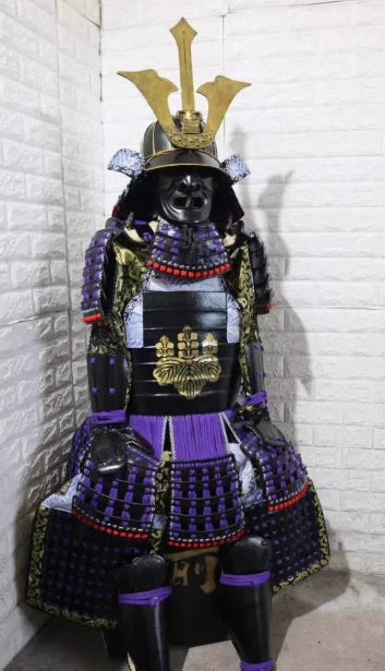 Japanese Wearable Armor Outfit Samurai Toyotomi Big Horns Black Helmet Costume 07FC0E-D4 - KOEEK
