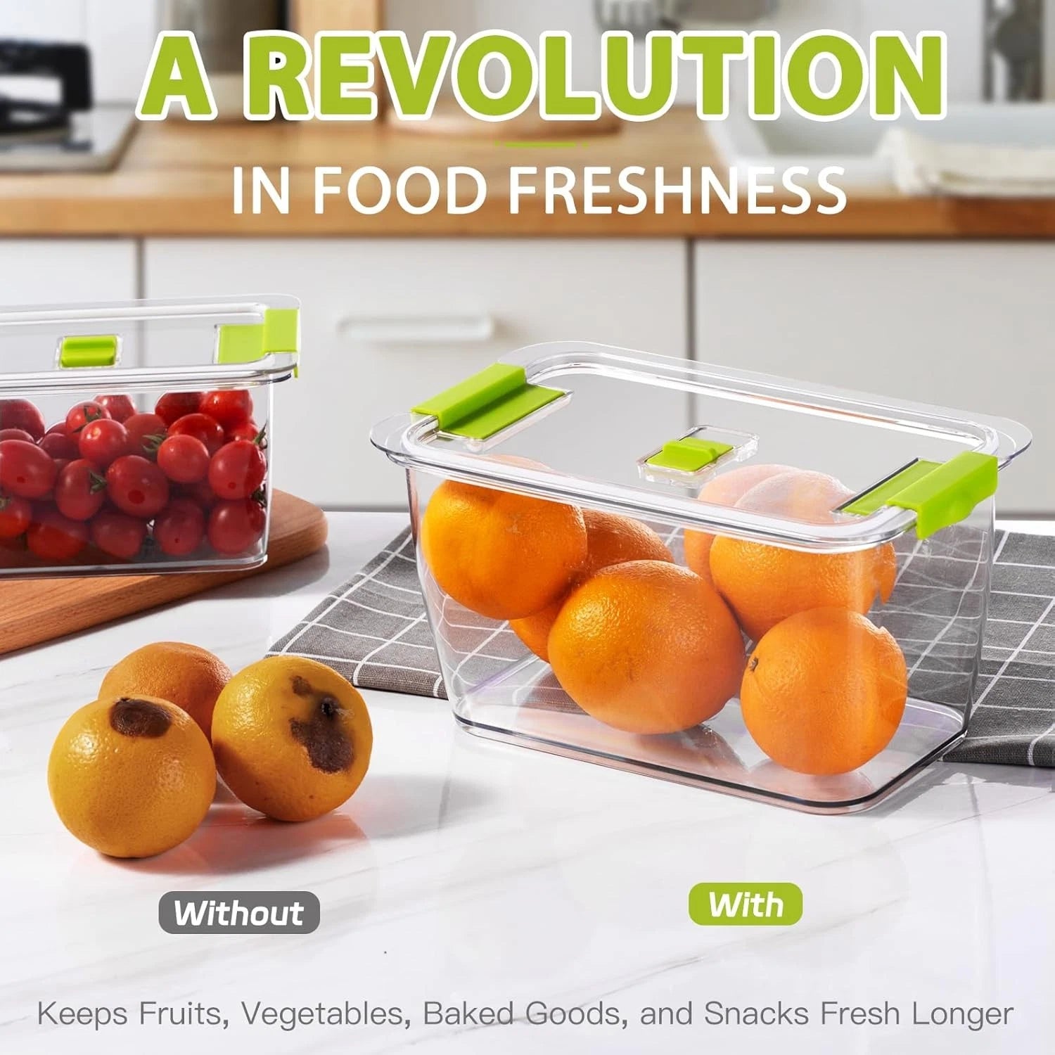 Fruit and vegetable storage box,set of 4 refrigerator storage containers 07FC0E-D4 - KOEEK