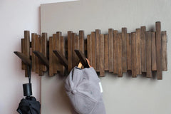 Natural Wood Wall-Mounted Piano Coat Rack | Wall-Mounted Coat Rack