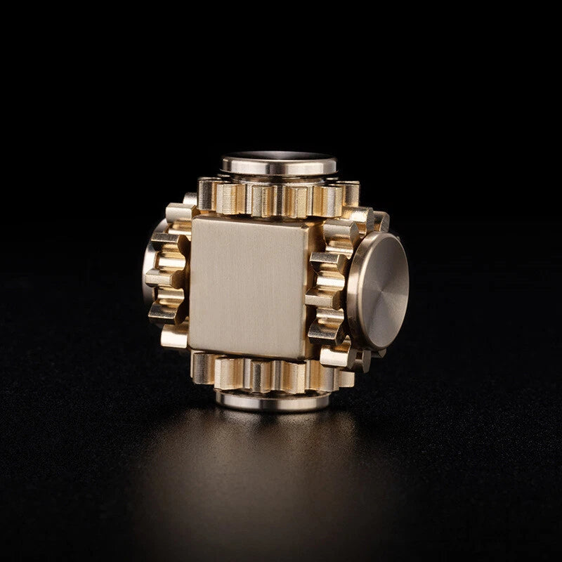 Fidget Spinner Four Gear Cube Brass Gyro Mechanical Fidget Slider EDC Toys Gift 07FC0E-D4 - KOEEK