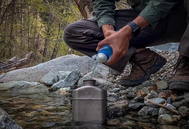Titanium Military Canteen Cups Outdoor Camping Cooking Kit Water Bottle Mess Tin 07FC0E-D4 - KOEEK