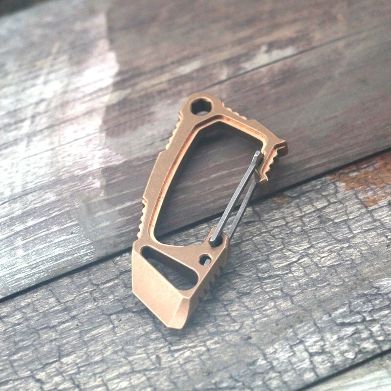 EDC Phosphor Bronze Titanium Alloy Ke chain Carabiner Opener Outdoor Travel Tool 07FC0E-D4 - KOEEK