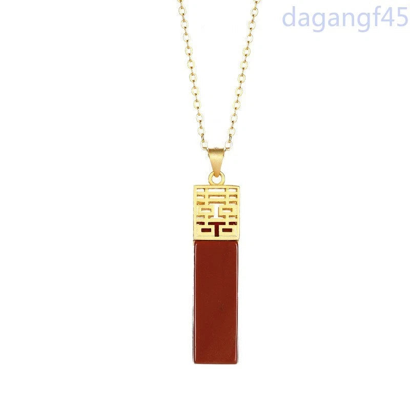 1Pc Classical Retro Pendant Double Happiness Sweater Chain Cheongsam Jewelry 07FC0E-D4 - KOEEK