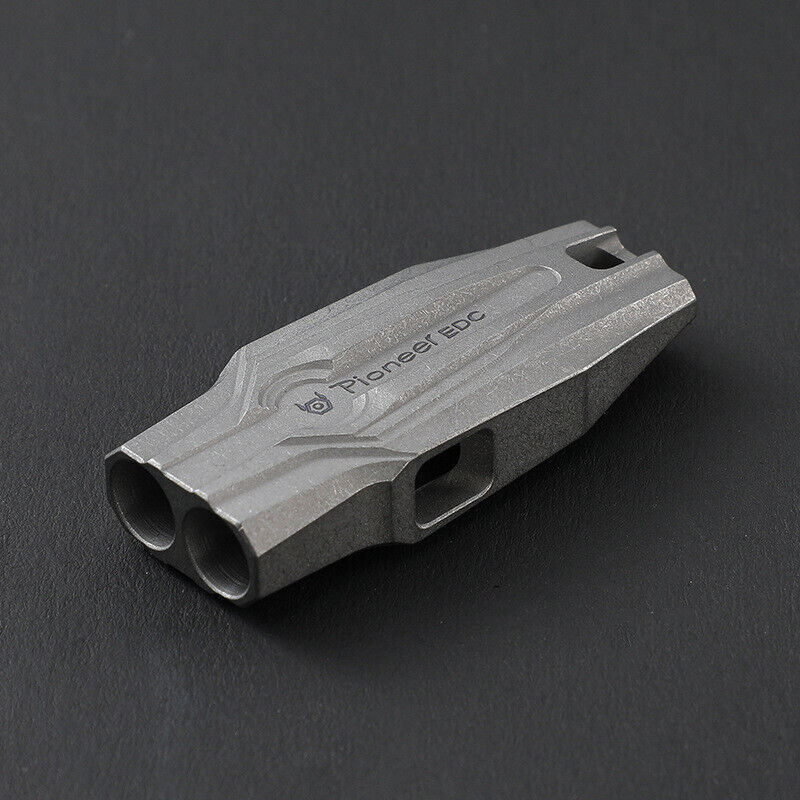120DB Titanium Alloy Double Tube Whistle Outdoor Survival EDC SOS high Frequency 07FC0E-D4 - KOEEK