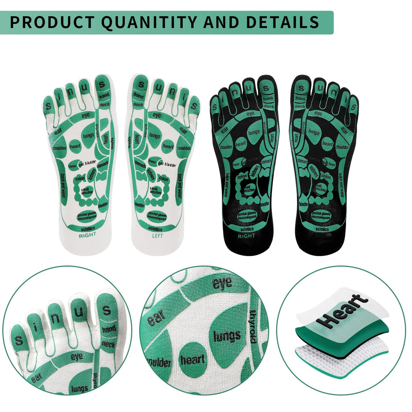 new Acupressure Reflexology Socks for Feet Massage Reflection Area Schematic Socks koeek - KOEEK