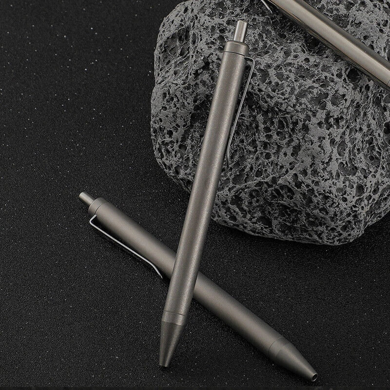 Titanium Alloy Push Button Ballpoint Mechanical Business Stationery Pen Tactical 07FC0E-D4 - KOEEK