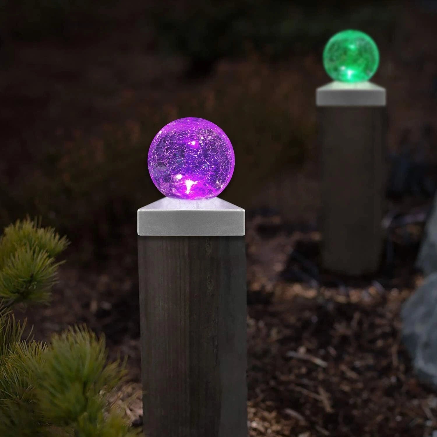Solar Post Cap Lights Deck Fence Outdoor Railing Lights 07FC0E-D4 - KOEEK