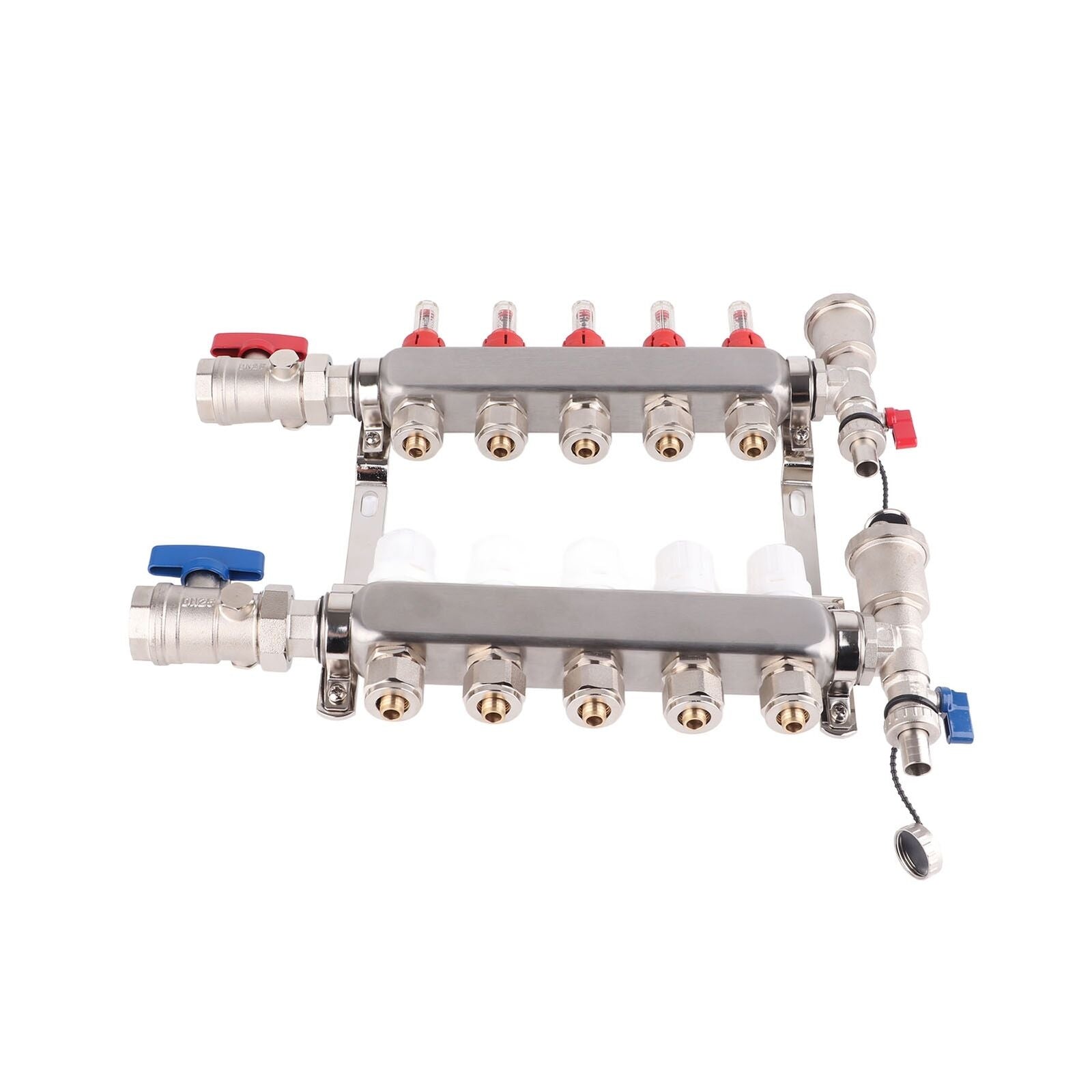 new Radiant Heat Manifold Stainless Steel 5 Loop G1 Rustproof Floor Heating Manifold koeek - KOEEK