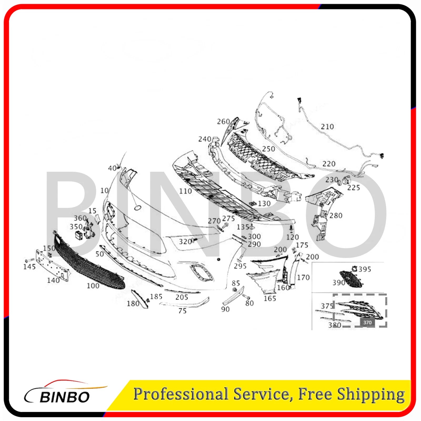Front Bumper Right Outer Grille Cover For 2019-2020 Mercedes W177 A220 07FC0E-D4 - KOEEK