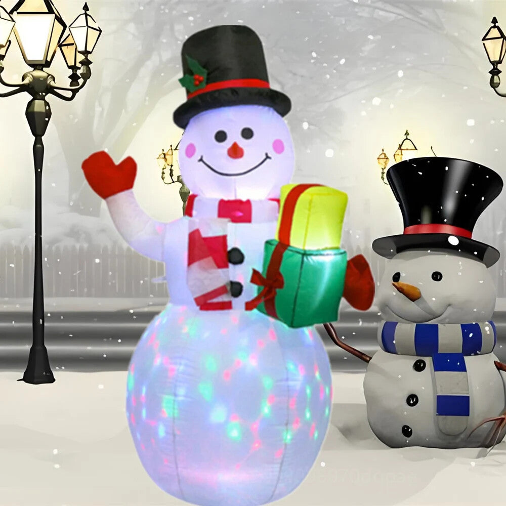 5ft Inflatable Snowman Christmas  with Built-in Rotating LED Lights Decorations 07FC0E-D4 - KOEEK