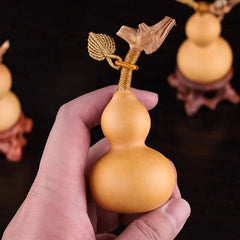 7cm Exquisitely Natural Gourd Ornaments Golden Leaf Ornament Handicraft 07FC0E-D4 - KOEEK