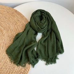 Mens  Wool Blend Soft Winter Warm Scarf Shawl Forest Green Bandana Neckerchief 07FC0E-D4 - KOEEK