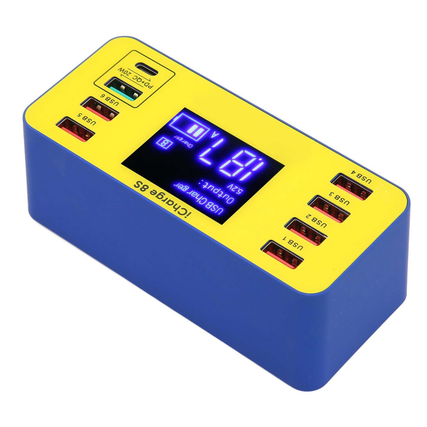 new 8 Port Charging Station 40W Fast Charging Multi Port USB Hub Charger With LCD Di koeek - KOEEK