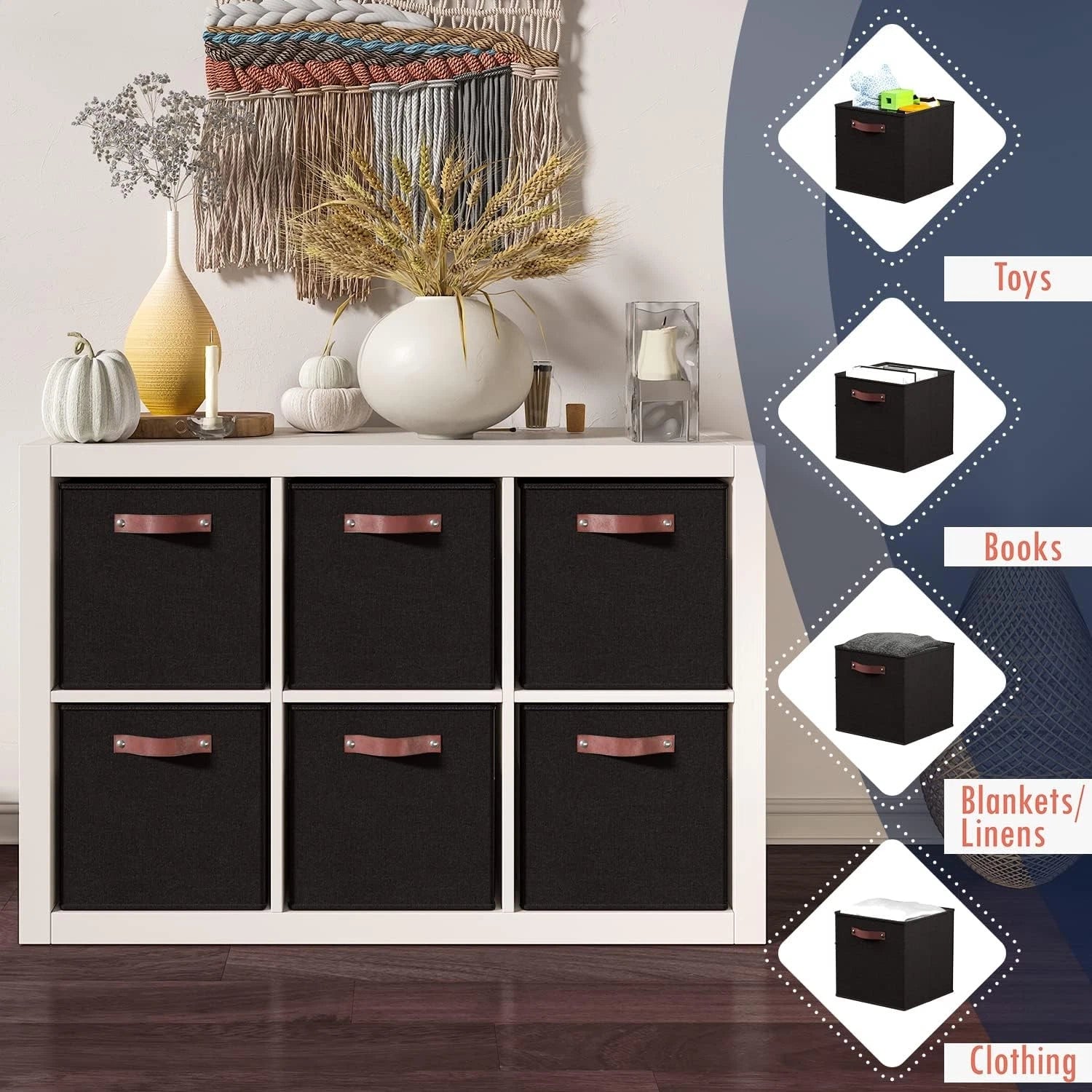 13 x 15 x 13 Karaks Storage Cube Storage Box, Foldable Storage Box 07FC0E-D4 - KOEEK