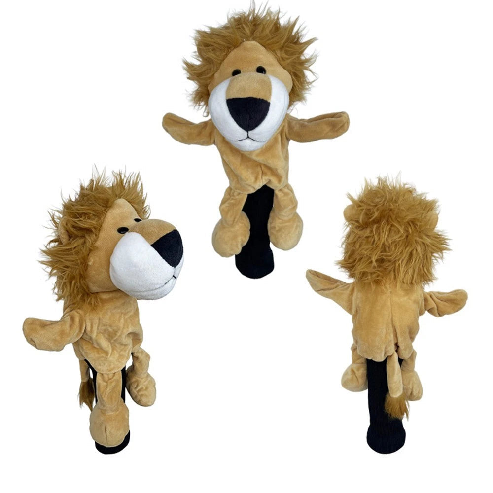 Soft Plush Animal Lion Golf Head Cover Fit Driver Club Head Protective Covers 07FC0E-D4 - KOEEK