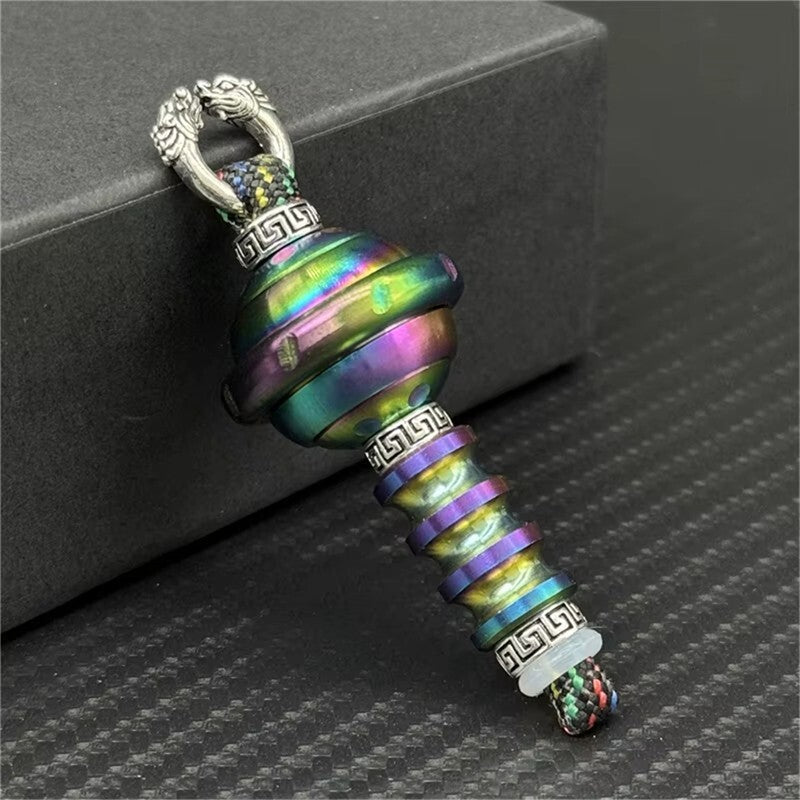 Outdoor Stainless Steel EDC Fidget Spinner Pendant Colorful Metal Pendant 07FC0E-D4 - KOEEK