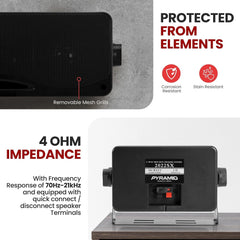 new Pyramid 3-Way Indoor Outdoor Speaker System - 3.5 Inch 200W Pair of Mini Box... PYRAMID - KOEEK