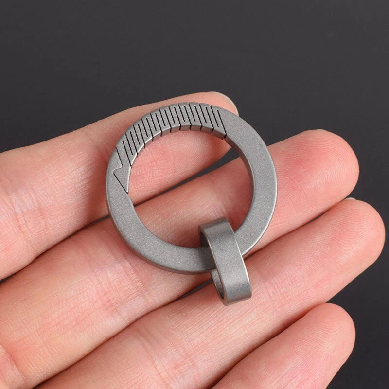 Titanium Alloy Keychain Carabiner Portable Waist Hang Buckle with Mini Ring EDC 07FC0E-D4 - KOEEK