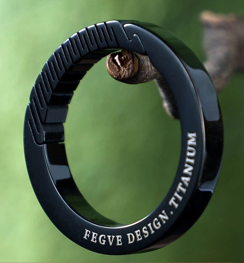 Hot EDC Titanium Alloy Keychain Carabiner Ring pendant Belt Waist Hanging Buckle 07FC0E-D4 - KOEEK