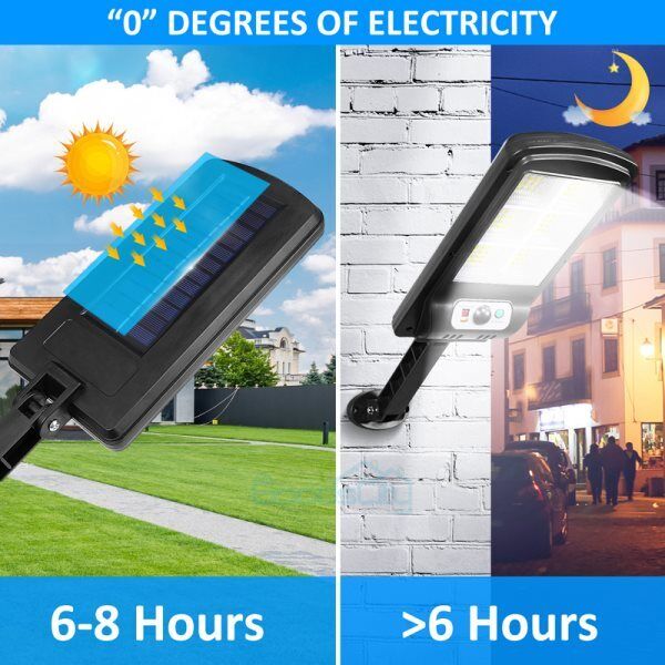 ny 1200000lm LED Solar Flood Light Security Bevægelsessensor Udendørs Yard Street Wall