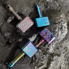 Titanium EDC Key Chain Necklace Hammer Pendant DIY Beads Paracord Bead Zip Head- 07FC0E-D4 - KOEEK