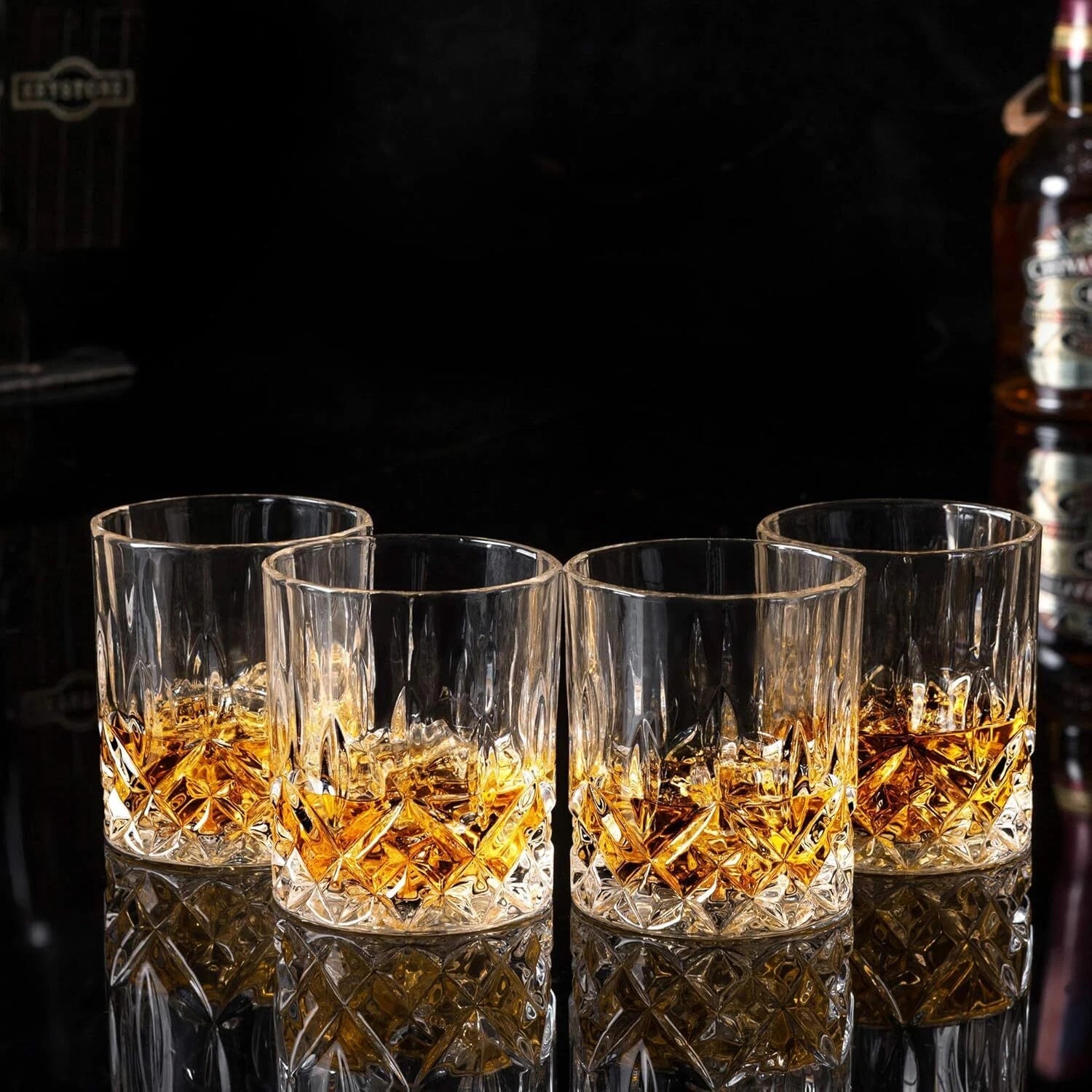 10 oz Ice Glasses for Scotch, Spirits and Cocktails - Set of 4 07FC0E-D4 - KOEEK