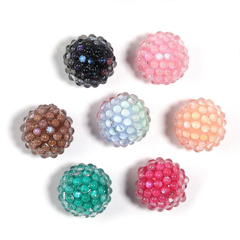 20Pc Aurora Mermaid Bead Through Hole Round Bead Diy Jewelry Accessories 07FC0E-D4 - KOEEK