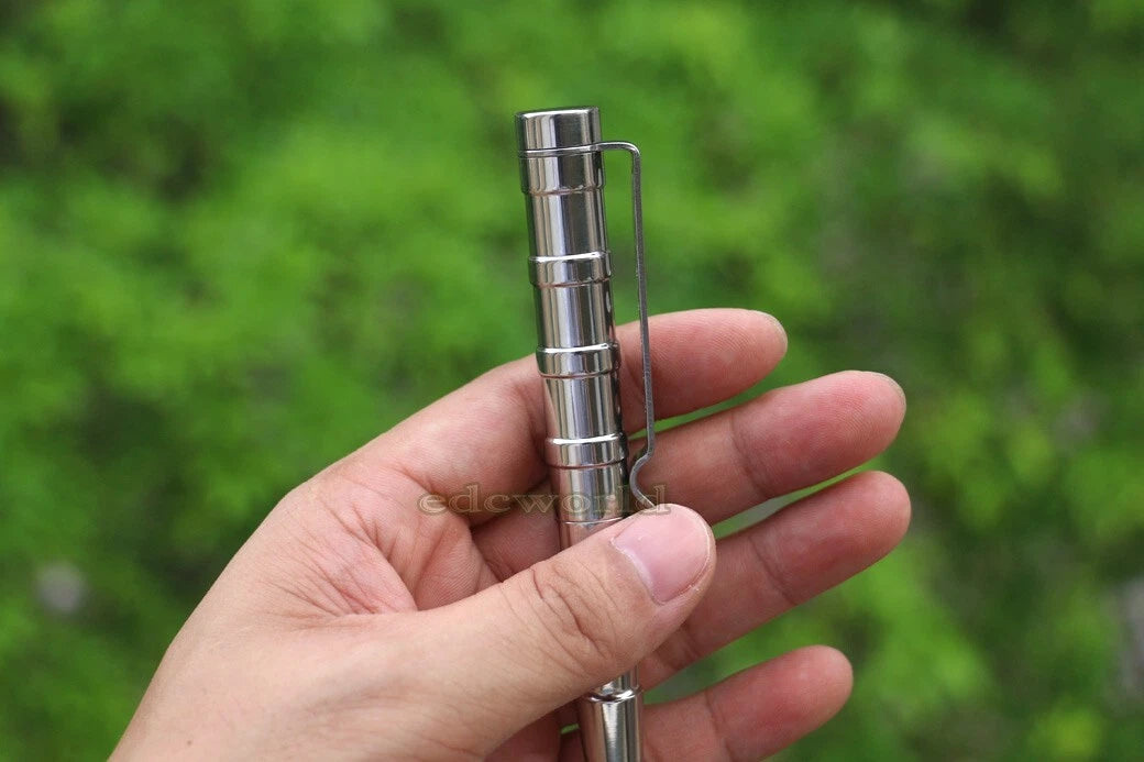 Practical Stainless Steel Ball Pen Signature Tactical Pens w 5pcs G2 Refills EDC 07FC0E-D4 - KOEEK