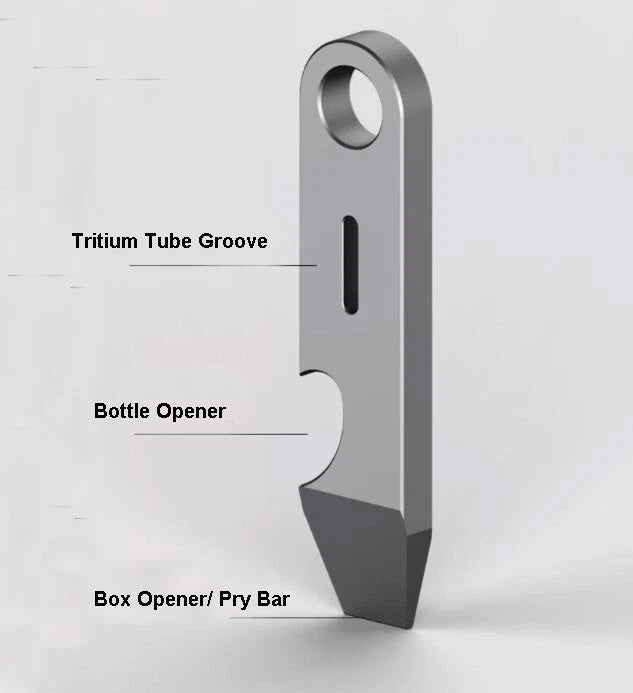 EDC Mini Titanium Alloy Keychain Pry Bar Crowbar Bottle Opener Ruler Multi Tools 07FC0E-D4 - KOEEK