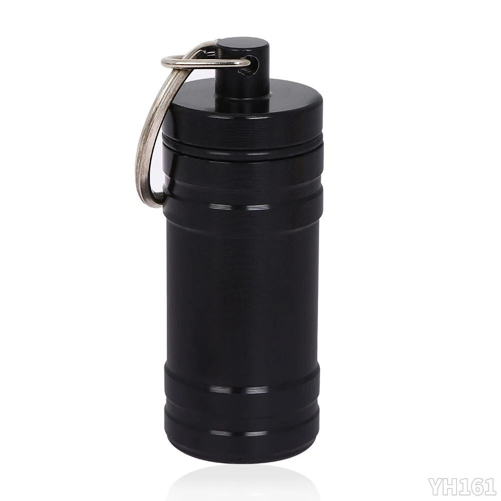 Premium Aluminum Waterproof Medication Pill Container Box Spoon With Keychain 07FC0E-D4 - KOEEK