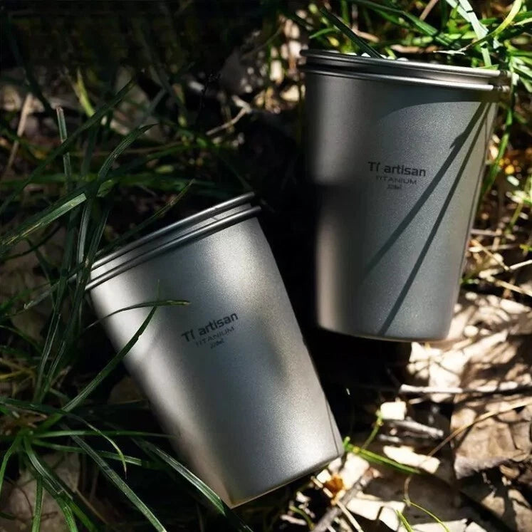 320ml Pure Titanium Single Layer Wall Cup Coffee Tea Beer Cup Portable Outdoor 07FC0E-D4 - KOEEK