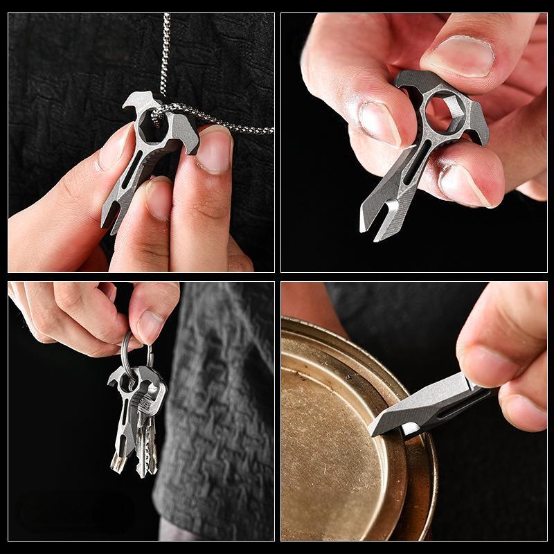 EDC Titanium Alloy Pry Bar Crowbar Wrench Can Opener Outdoor Portable Multi Tool 07FC0E-D4 - KOEEK