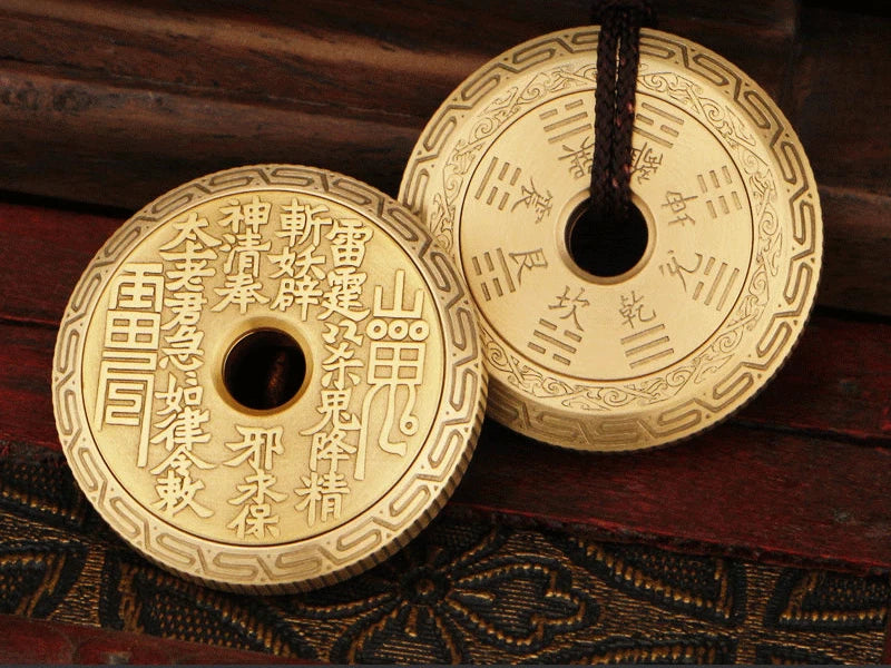 Solid Brass Fidget Slider Clicker  Coin Tai Chi Haptic for Adult EDC Toy 07FC0E-D4 - KOEEK