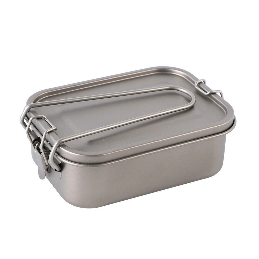 800ml Outdoor Survival Lightweight Pure Titanium Mess Tin Fast Cooking Mess Kit 07FC0E-D4 - KOEEK