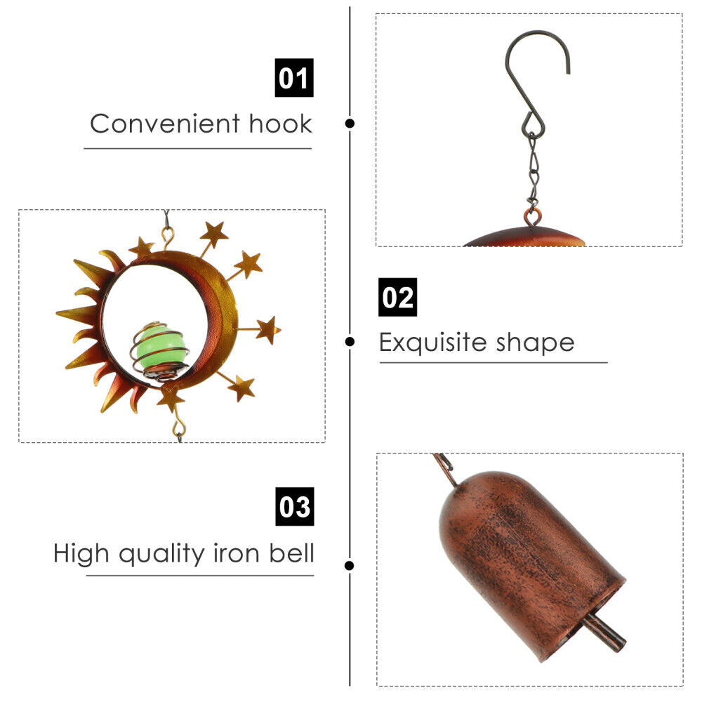 new Wrought Iron Wind Chime 34x12cm Chimes Outdoor Hanging Bell Pendant koeek - KOEEK