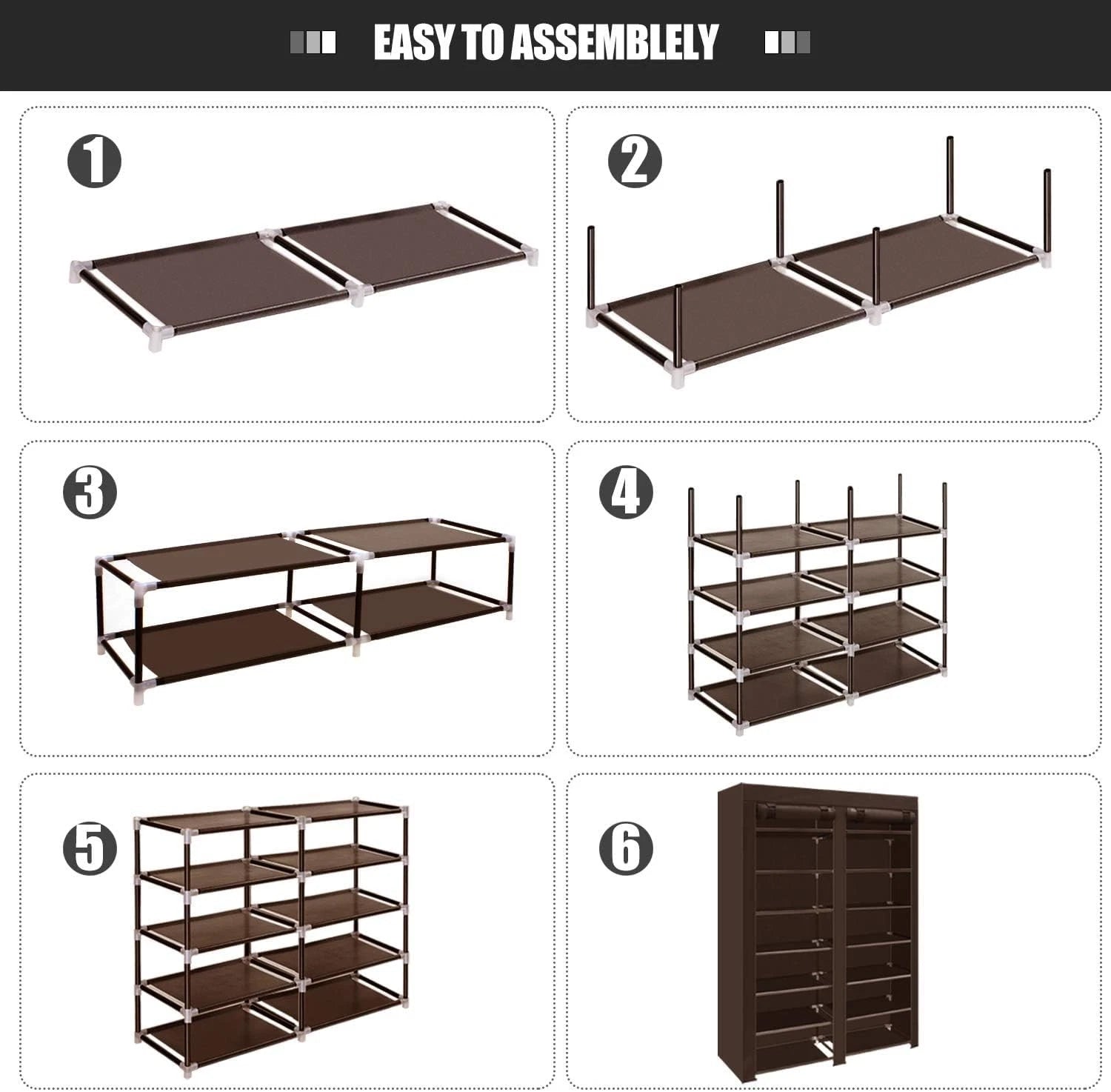 Shoe Rack Storage Organize, 28 Pairs Portable Double Row with Nonwoven 07FC0E-D4 - KOEEK