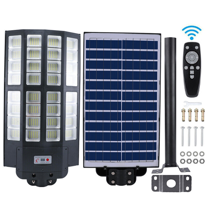 ny 1500W Solar Lights Bevegelsessensor Utendørs Vanntett Garden Yard Wall Street Lamp