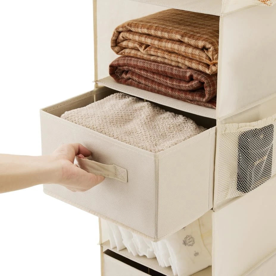 Five-tier hanging wardrobe storage rack, fabric hanging shelf 07FC0E-D4 - KOEEK