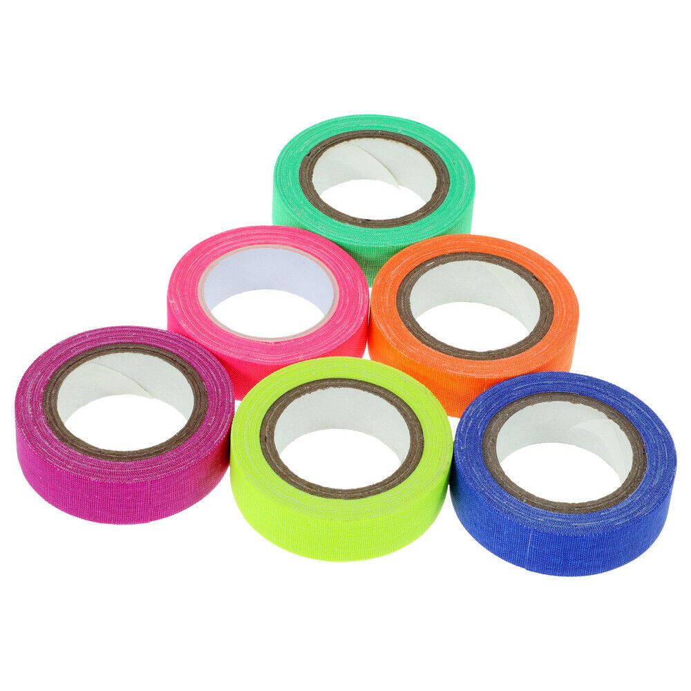 ny 6 ruller Neon Cloth Tapes Bright Spike UV Blacklight Høy viskositet Lysende