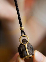Copper Alloy Mini Buddha Amulet Pendant Necklace Chinese Style Vintage 07FC0E-D4 - KOEEK