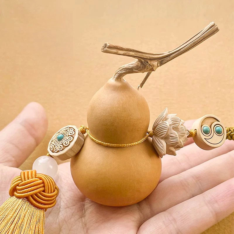 1Pc Chinese Retro Natural Calabash Pendant Five Emperors' Money Pendant Hangings 07FC0E-D4 - KOEEK