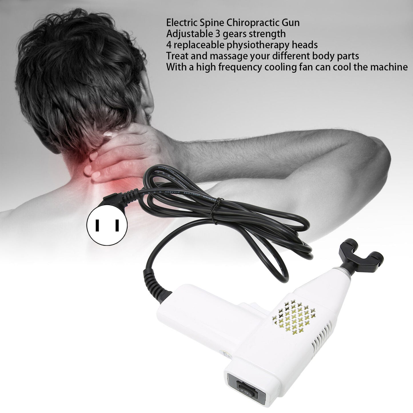 new Electric Chiropractic Adjustment Strength Spine Massager (US Plug ) HGF koeek - KOEEK