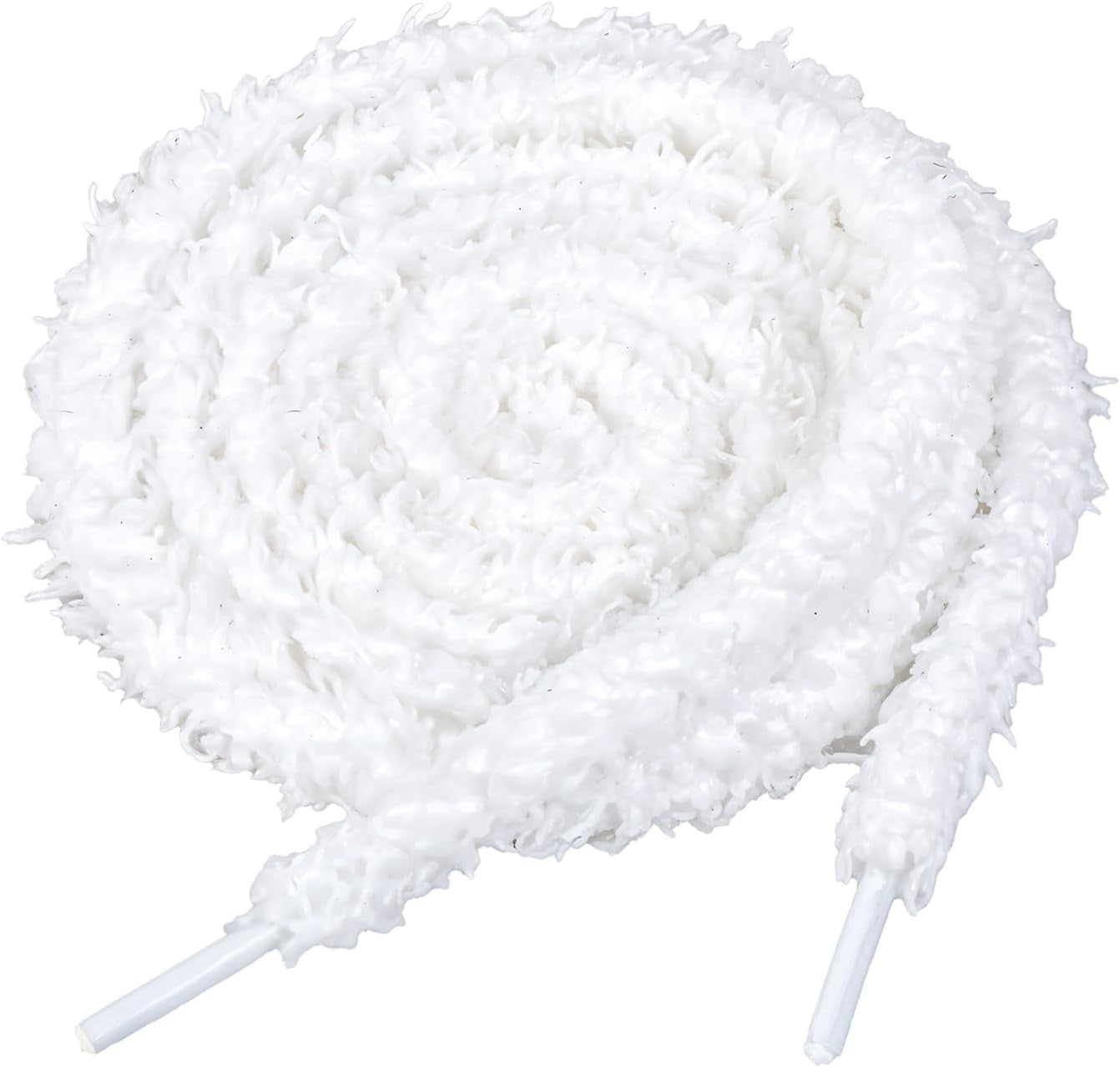 new 2 Pair Fuzzy Flat Shoe Laces Soft White Plush Thick Shoelace 55inch, 07FC0E-D4 - KOEEK